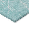 3' X 5' Teal Blue And Ivory Abstract Washable Indoor Outdoor Area Rug