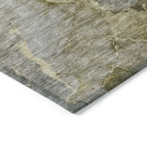 5' X 8' Taupe Brown And Gray Abstract Washable Indoor Outdoor Area Rug