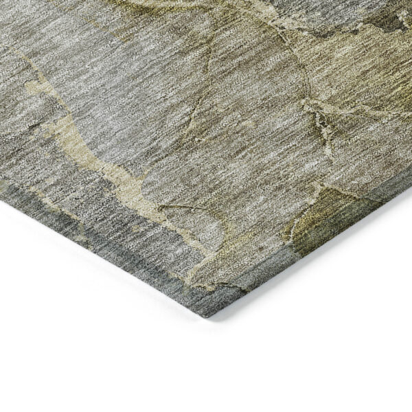 5' X 8' Taupe Brown And Gray Abstract Washable Indoor Outdoor Area Rug