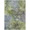 9' X 12' Olive Green And Gray Abstract Washable Indoor Outdoor Area Rug