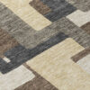 8' Brown And Taupe Round Abstract Washable Indoor Outdoor Area Rug
