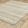8' X 10' Ivory Grey Tan And Brown Abstract Power Loom Stain Resistant Area Rug