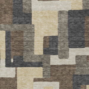 10' X 14' Brown And Taupe Abstract Washable Indoor Outdoor Area Rug