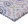 9' X 12' Blush Lavender And Purple Floral Washable Indoor Outdoor Area Rug