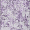 5' X 8' Lavender Purple And Lilac Floral Washable Indoor Outdoor Area Rug