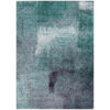 5' X 8' Teal Blue Aqua And Ivory Abstract Washable Indoor Outdoor Area Rug