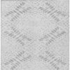 10' X 14' Gray And Silver Floral Washable Indoor Outdoor Area Rug