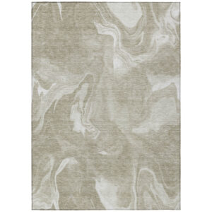 8' X 10' Taupe And Beige Abstract Washable Indoor Outdoor Area Rug