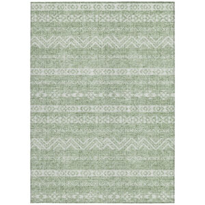8' X 10' Artichoke Green And Green Southwestern Washable Indoor Outdoor Area Rug