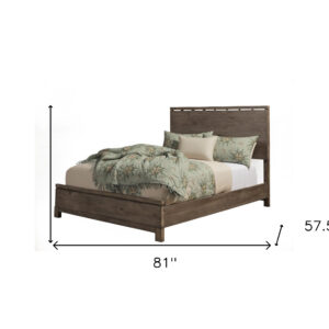 Gray Distressed Solid Wood Full Bed Frame