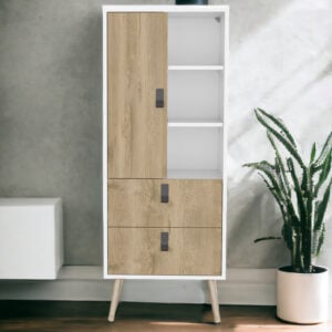 20" White and Natural Two Drawer Chest