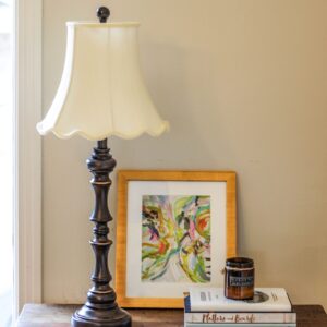 12" Ivory Slanted Scallop Bell Monay Shantung Lampshade