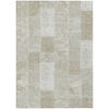 9' X 12' Taupe Beige And Tan Patchwork Washable Indoor Outdoor Area Rug