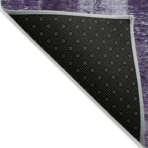 8' Purple Eggplant And Lavender Round Patchwork Washable Indoor Outdoor Area Rug