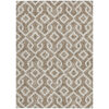 9' X 12' Brown And Ivory Geometric Washable Indoor Outdoor Area Rug