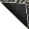 10' X 14' Black Taupe And Gold Floral Washable Indoor Outdoor Area Rug