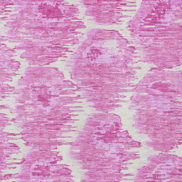 3' X 5' Pink Blush And Mauve Abstract Washable Indoor Outdoor Area Rug