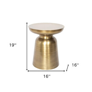 19" Gold Metal Round End Table