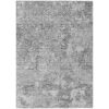 8' X 10' Gray Charcoal And Silver Floral Washable Indoor Outdoor Area Rug