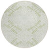 8' Artichoke Green And Fern Green Round Floral Washable Indoor Outdoor Area Rug