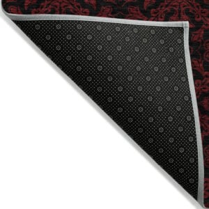 5' X 8' Red And Black Medallion Washable Indoor Outdoor Area Rug