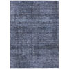 10' X 14' Navy Blue And Gray Striped Washable Indoor Outdoor Area Rug