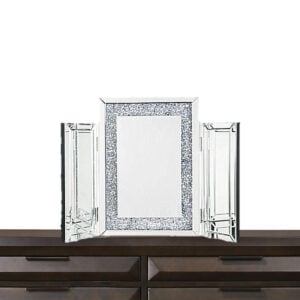 22" Mirrored & Faux Diamonds Accent Mirror