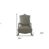 34" Bone Faux Leather Arm Chair