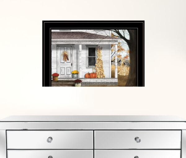 Autumn Greetings 2 Black Framed Print Wall Art