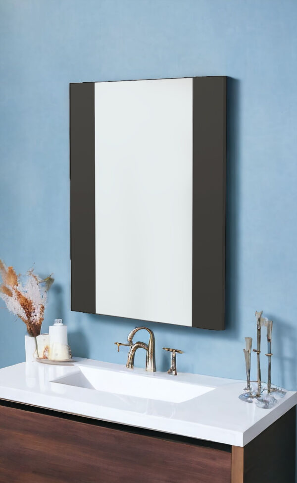 24" Black Wood Framed Bathroom Vanity Mirror