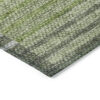 8' X 10' Green And Olive Green Striped Washable Indoor Outdoor Area Rug