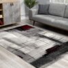10' Gray Abstract Power Loom Runner Rug