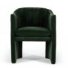 Dark Green Velvet Modern Curvilinear Dining Chair
