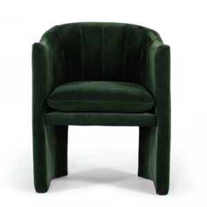 Dark Green Velvet Modern Curvilinear Dining Chair