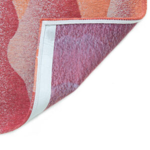 8' x 11' Red Orange Abstract Non Skid Area Rug