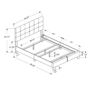 Beige Queen Upholstered Bed Frame