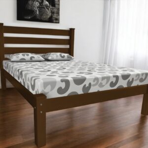Coffee Solid Wood Twin Bed Frame