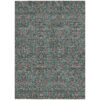 10' X 14' Teal Blue Beige And Taupe Floral Washable Indoor Outdoor Area Rug