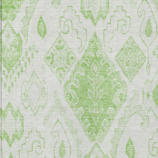 9' X 12' Artichoke Green Mint Green And Ivory Moroccan Washable Indoor Outdoor Area Rug