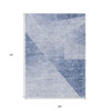 9' X 12' Navy Blue And Denim Blue Abstract Washable Indoor Outdoor Area Rug