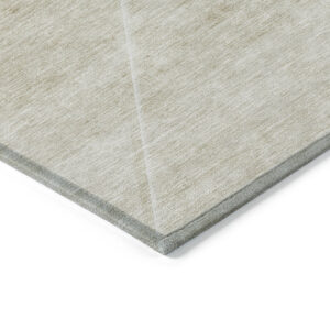 3' X 5' Beige Tan And Ivory Abstract Washable Indoor Outdoor Area Rug