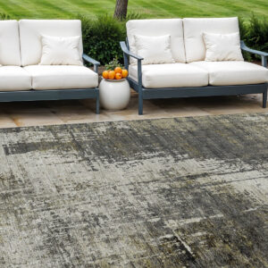 8' X 10' Taupe Beige And Olive Green Abstract Washable Indoor Outdoor Area Rug