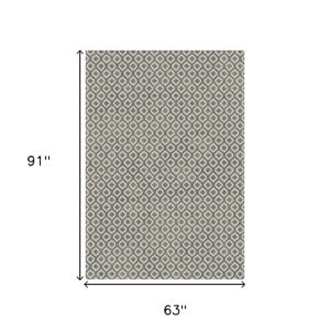 5' x 8' Beige and Gray Geometric Area Rug