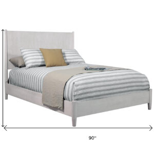 Gray Solid Wood California King Bed Frame