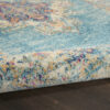 9' x 12' Light Blue Floral Power Loom Area Rug