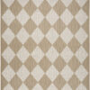 5' x 7' Natural and Ivory Geometric Power Loom Washable Non Skid Area Rug