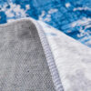 3' X 5' Gray and Blue Abstract Shag Printed Washable Non Skid Area Rug