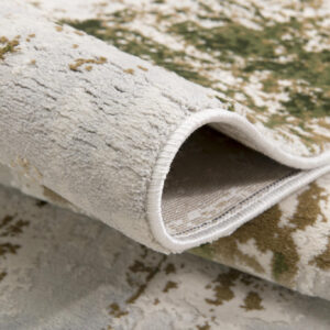 5' X 7' Green Abstract Dhurrie Area Rug