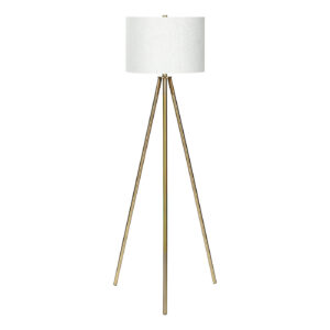 63" Matte Gold Floor Lamp with Cream Drum Shade