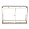 44" Champagne and Gold Faux Marble Frame Console Table